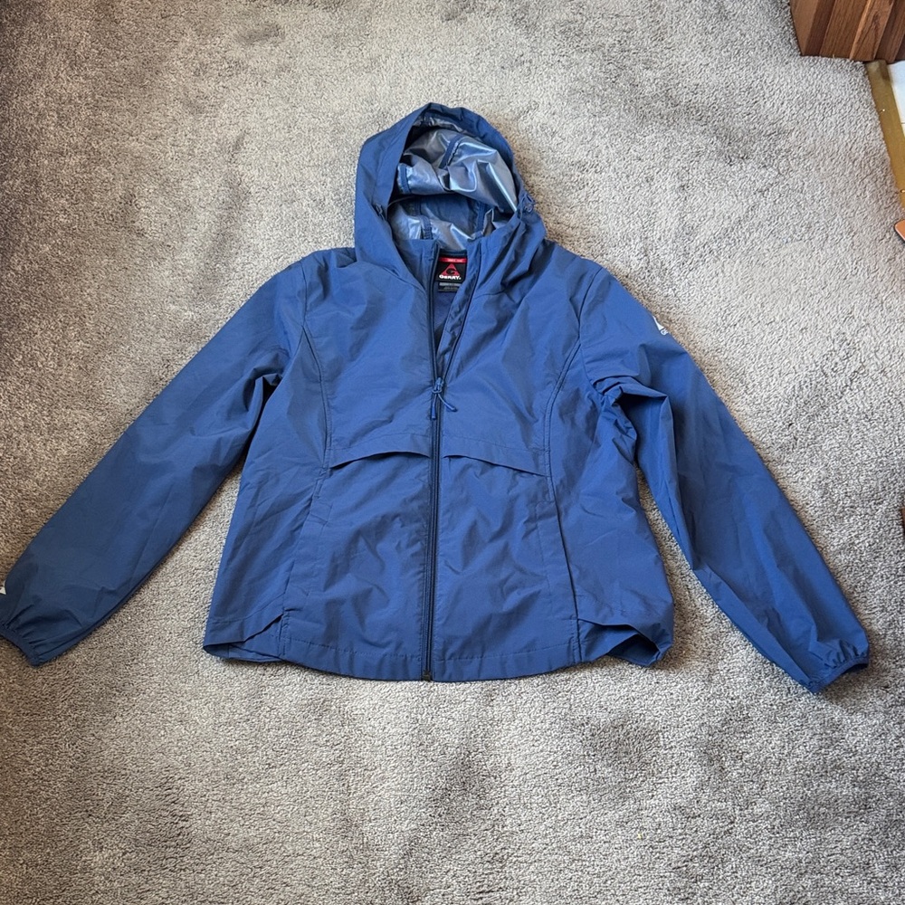 Gerry Weber Blue Hooded Lightweight Water Resistant Full Zip Windbreaker SIZE L